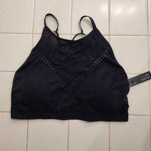 NWT Free Press Black Mesh Bralette Size M Crop Top
